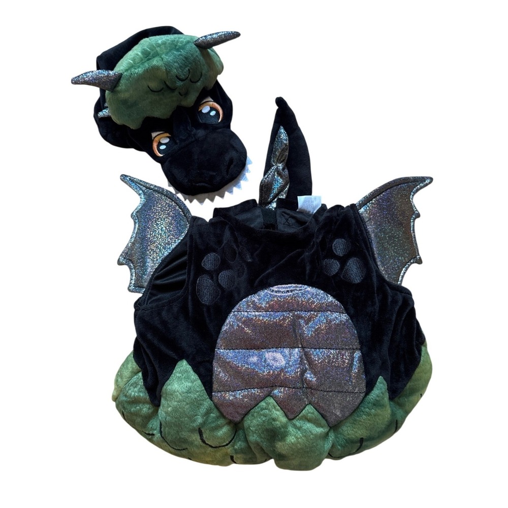 Spirit Halloween Dragon Costume Baby Green Black Silver Excellent SIZE 0-6M‎
